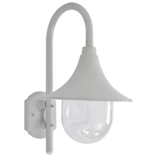 Havevæglampe E27 42 cm aluminium hvid