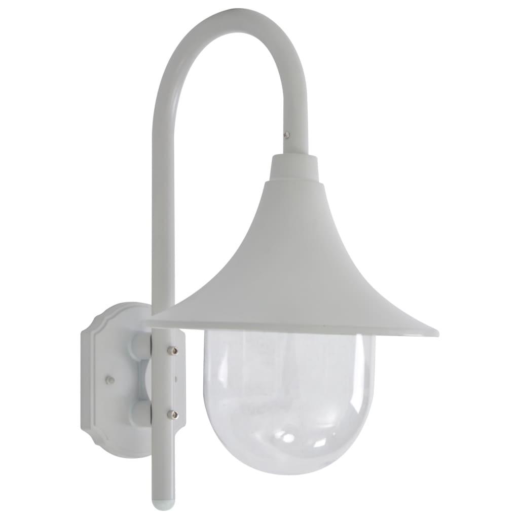 Havevæglampe E27 42 cm aluminium hvid