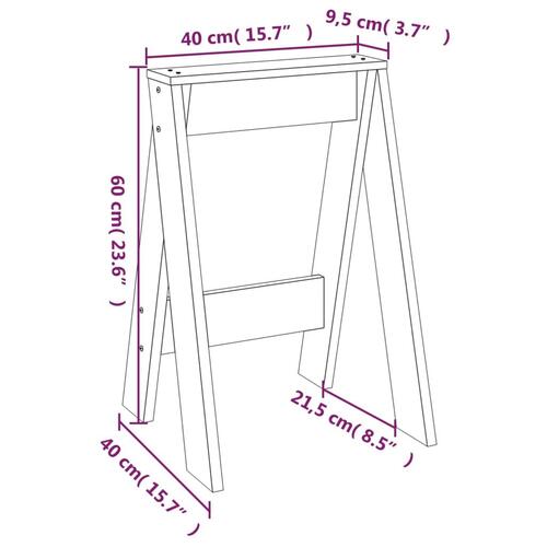 Taburetter 2 stk. 40x40x60 cm massivt fyrretræ
