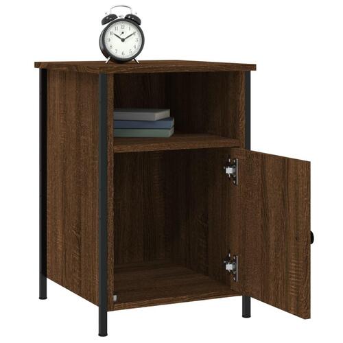 Sengeborde 2 stk. 40x42x60 cm konstrueret træ brunt egetræ