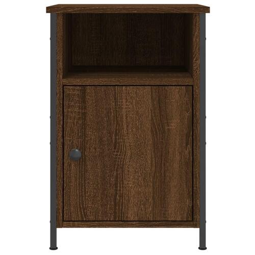 Sengeborde 2 stk. 40x42x60 cm konstrueret træ brunt egetræ