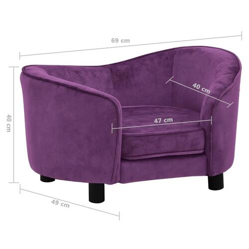 Hundesofa 69x49x40 cm plys bordeauxfarvet
