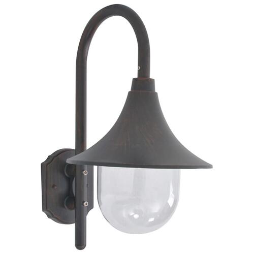 Havevæglampe E27 42 cm aluminium bronzefarvet