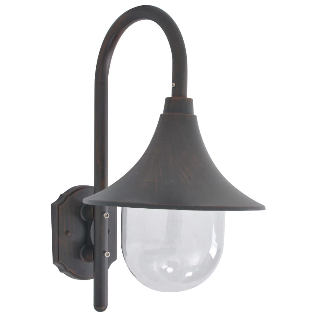 Havevæglampe E27 42 cm aluminium bronzefarvet
