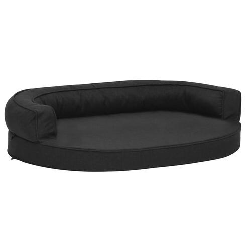 Ergonomisk hundeseng 75x53 cm hør-look sort