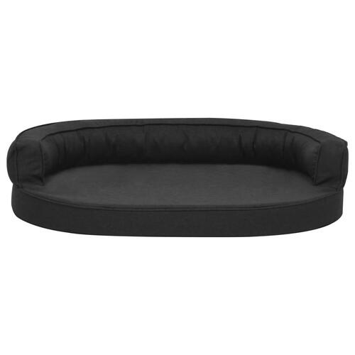 Ergonomisk hundeseng 75x53 cm hør-look sort