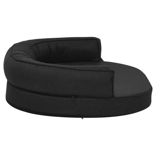 Ergonomisk hundeseng 75x53 cm hør-look sort