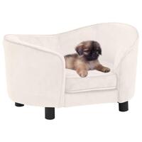 Hundesofa 69x49x40 cm plys cremefarvet