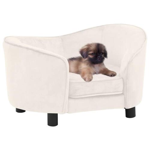 Hundesofa 69x49x40 cm plys cremefarvet