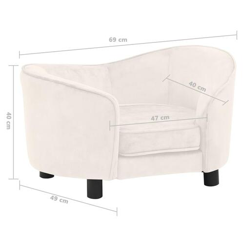 Hundesofa 69x49x40 cm plys cremefarvet