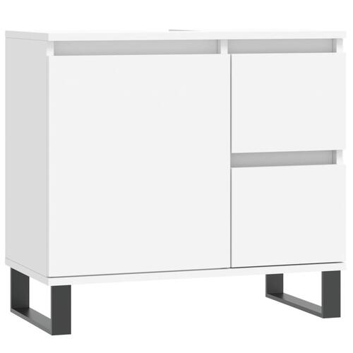 Badeværelsesskab 65x33x60 cm konstrueret træ hvid