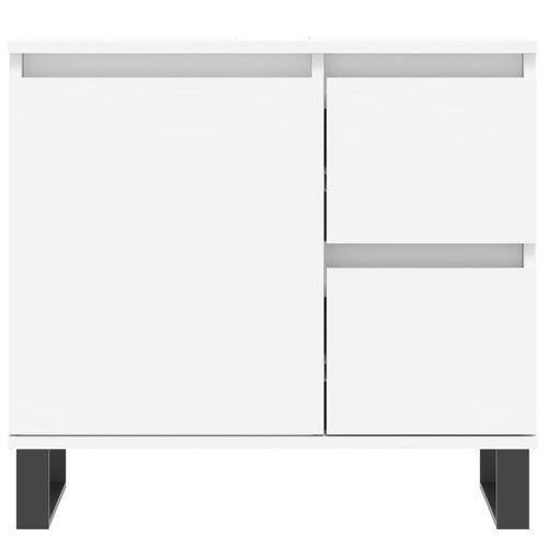 Badeværelsesskab 65x33x60 cm konstrueret træ hvid