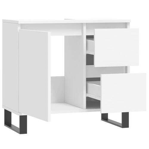 Badeværelsesskab 65x33x60 cm konstrueret træ hvid