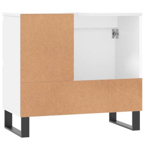 Badeværelsesskab 65x33x60 cm konstrueret træ hvid