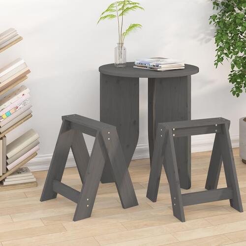Taburetter 2 stk. 40x40x45 cm massivt fyrretræ grå