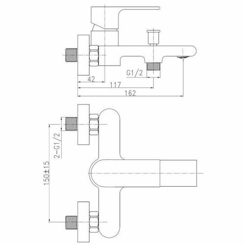 Hane med blandingsbatteri Rousseau Nordé Bruser Metal Kobber 15 cm