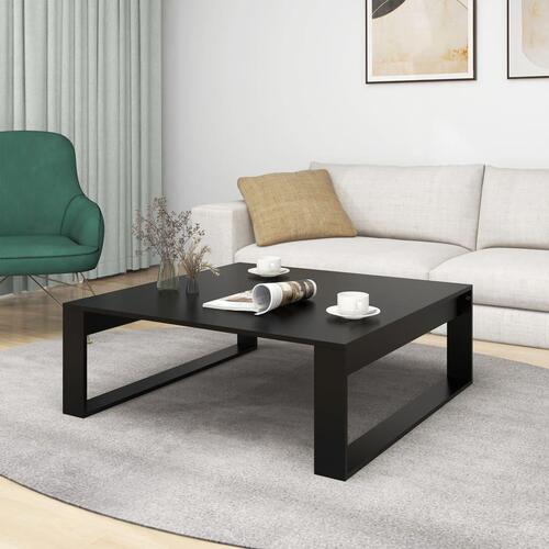 Sofabord 100x100x35 cm konstrueret træ sort