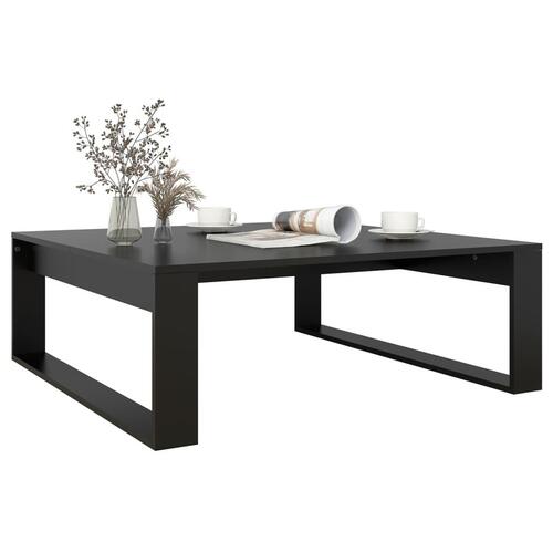 Sofabord 100x100x35 cm konstrueret træ sort