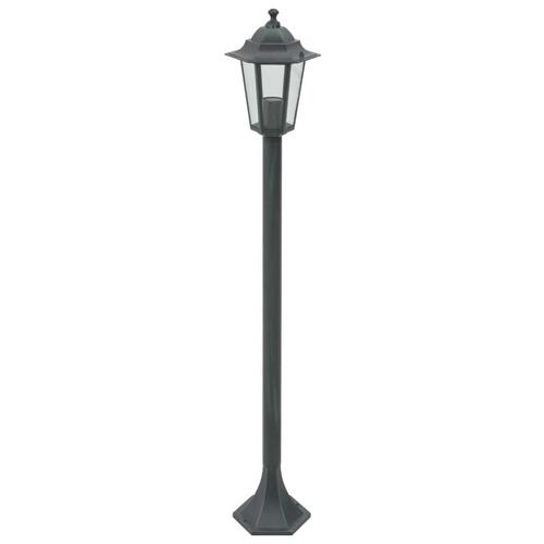 Havestolpelamper 6 stk. E27 110 cm aluminium mørkegrøn