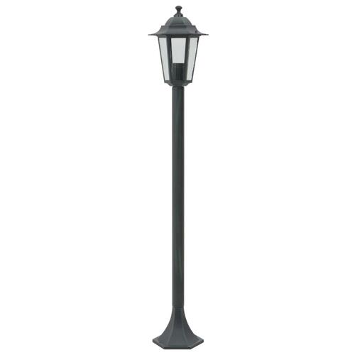 Havestolpelamper 6 stk. E27 110 cm aluminium mørkegrøn