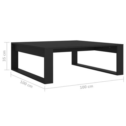 Sofabord 100x100x35 cm konstrueret træ sort