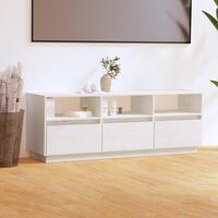 Tv-bord 140x37x50 cm massivt fyrretræ hvid