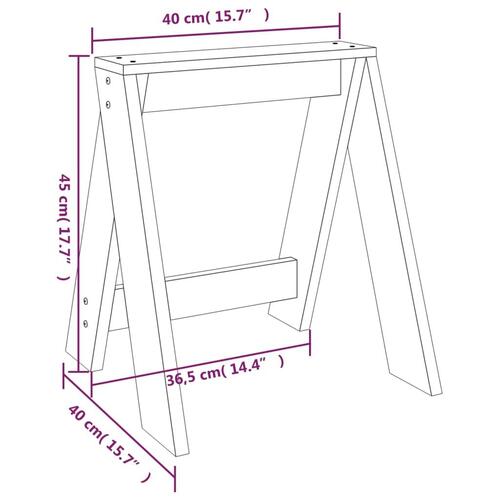 Taburetter 2 stk. 40x40x45 cm massivt fyrretræ grå
