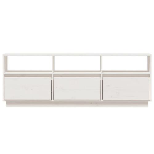 Tv-bord 140x37x50 cm massivt fyrretræ hvid