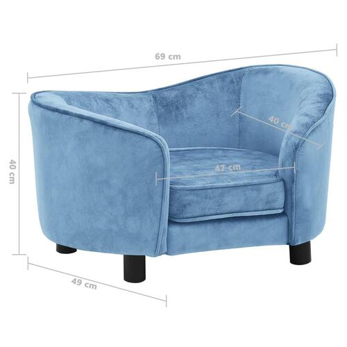 Hundesofa 69x49x40 cm plys turkis