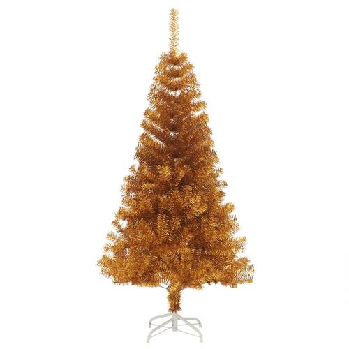 Kunstigt juletræ med fod 120 cm PET guldfarvet