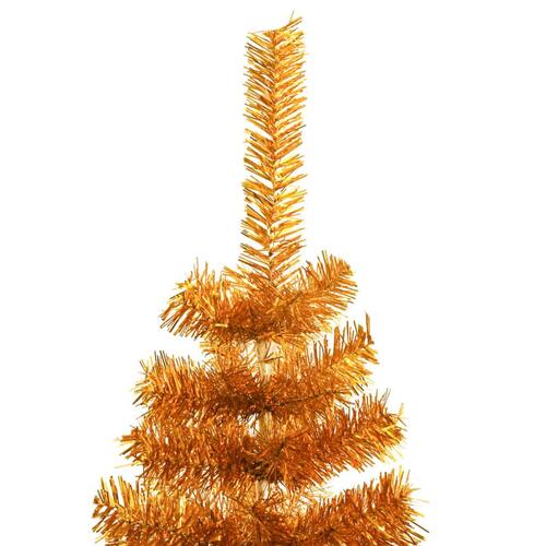Kunstigt juletræ med fod 120 cm PET guldfarvet