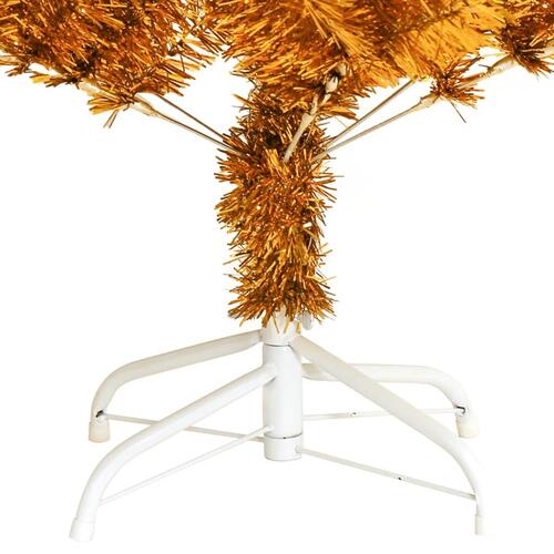 Kunstigt juletræ med fod 120 cm PET guldfarvet