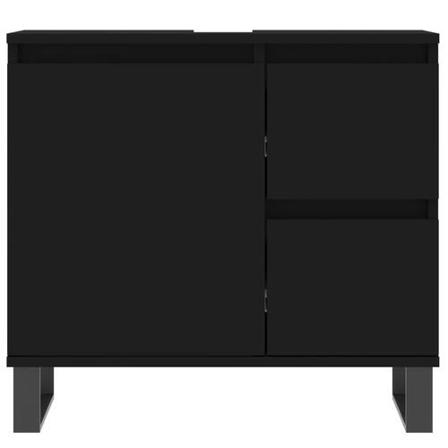 Badeværelsesskab 65x33x60 cm konstrueret træ sort