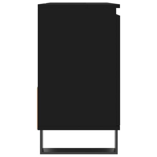 Badeværelsesskab 65x33x60 cm konstrueret træ sort