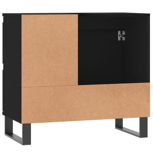 Badeværelsesskab 65x33x60 cm konstrueret træ sort