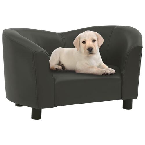 Hundesofa 67x41x39 cm kunstlæder mørkegrå