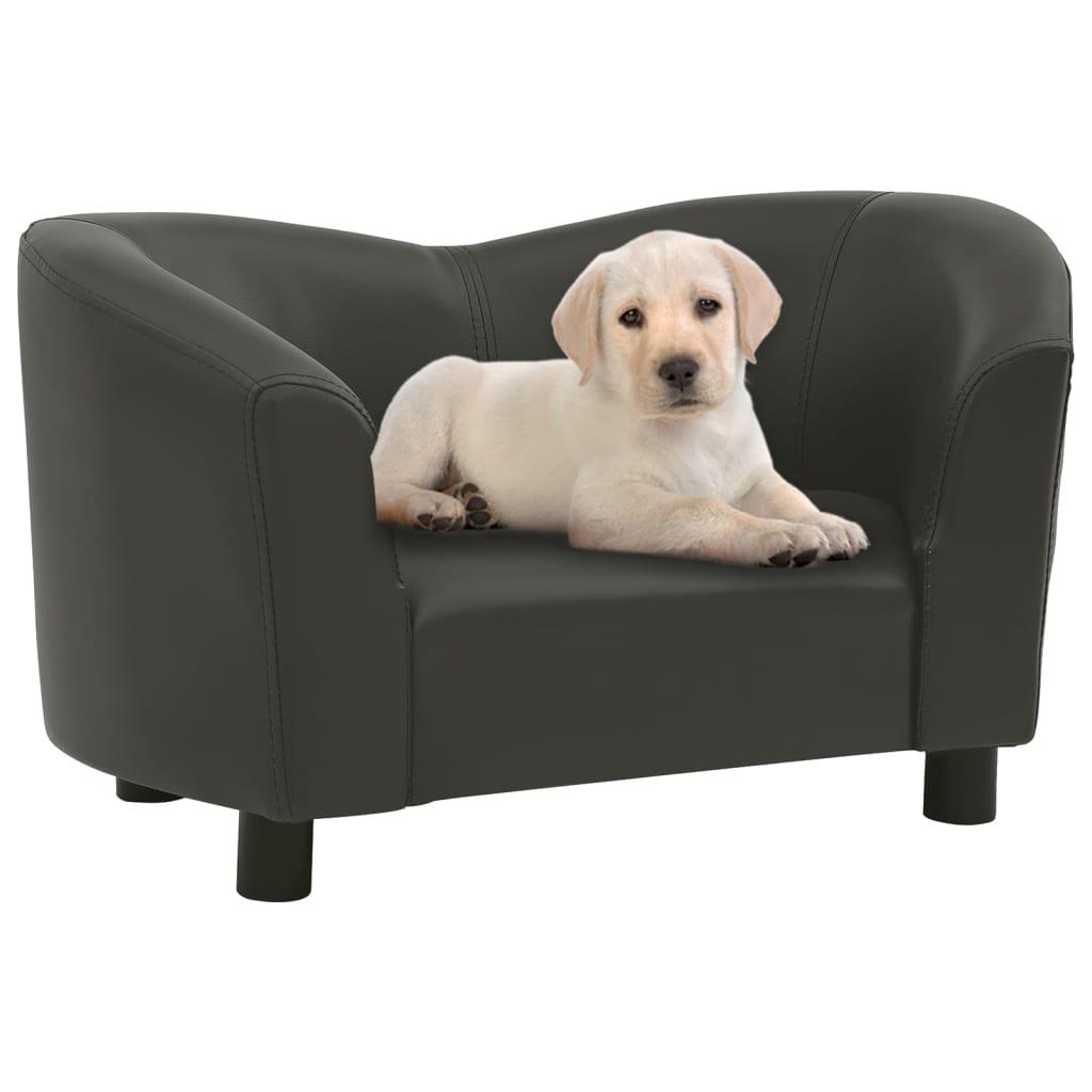 Hundesofa 67x41x39 cm kunstlæder mørkegrå