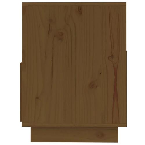 Tv-bord 140x37x50 cm massivt fyrretræ gyldenbrun