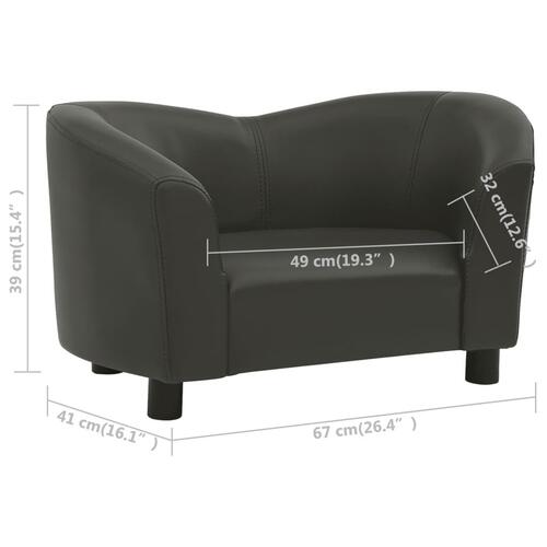 Hundesofa 67x41x39 cm kunstlæder mørkegrå