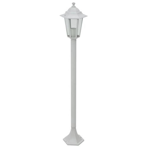 Havestolpelamper 6 stk. E27 110 cm aluminium hvid