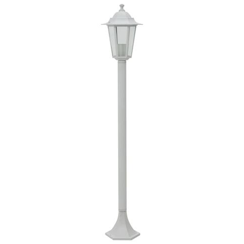 Havestolpelamper 6 stk. E27 110 cm aluminium hvid