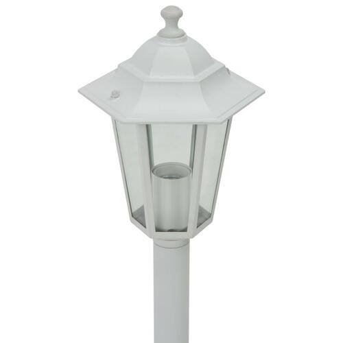 Havestolpelamper 6 stk. E27 110 cm aluminium hvid