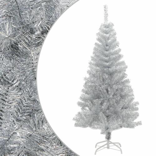 Kunstigt juletræ med fod 120 cm PET sølvfarvet