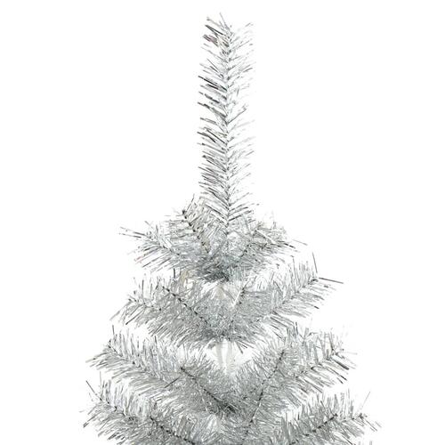 Kunstigt juletræ med fod 120 cm PET sølvfarvet