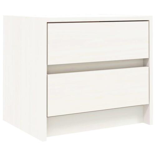 Sengeborde 2 stk. 40x31x35,5 cm massivt fyrretræ hvid