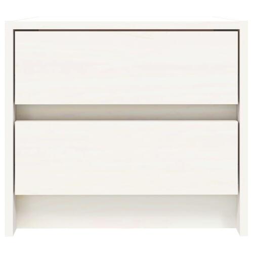 Sengeborde 2 stk. 40x31x35,5 cm massivt fyrretræ hvid