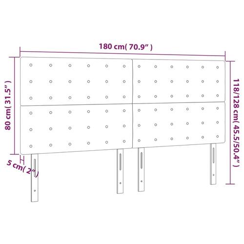 Sengegavl med LED-lys 180x5x118/128 cm kunstlæder grå