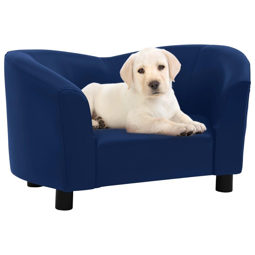 Hundesofa 67x41x39 cm kunstlæder blå