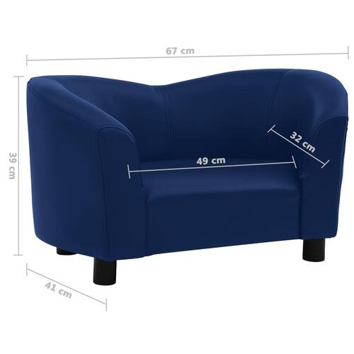 Hundesofa 67x41x39 cm kunstlæder blå