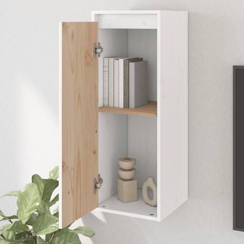 Vægskabe 2 stk. 30x30x80 cm massivt fyrretræ hvid